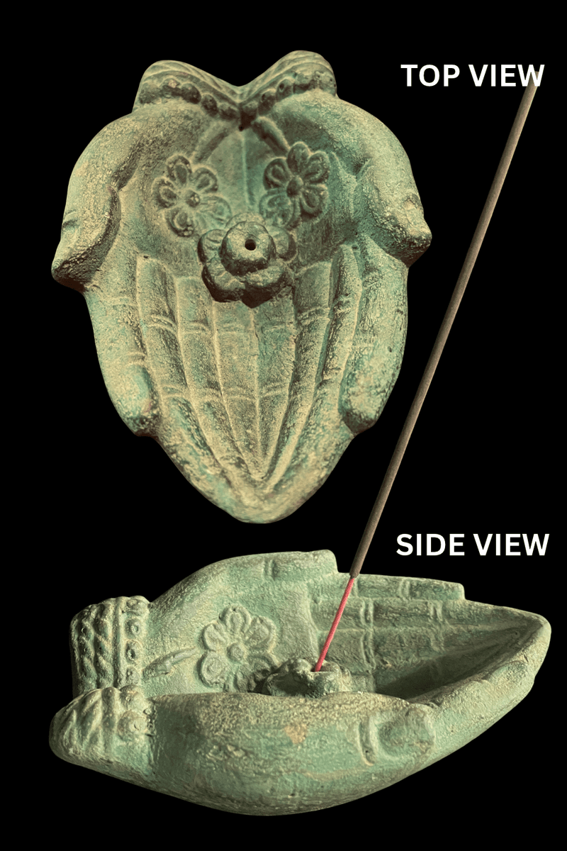 Stone-Look Hands Incense Holder - Dusty Rose Essentials