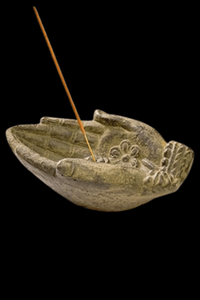 Stone-Look Hands Incense Holder - Dusty Rose Essentials