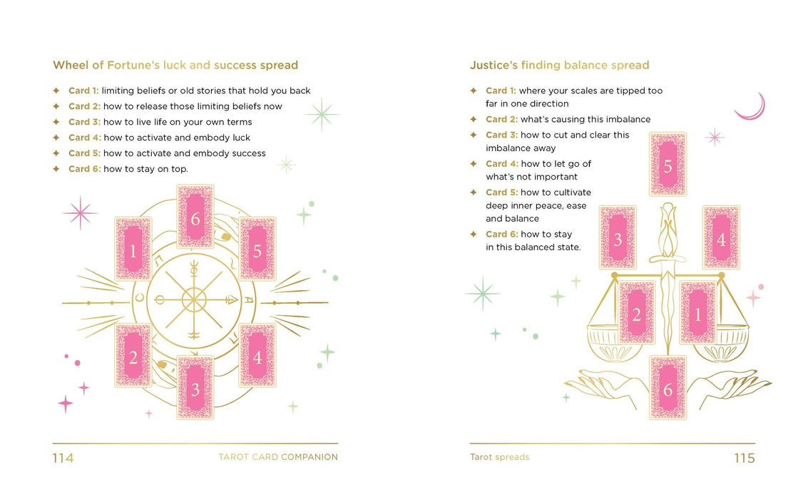 Tarot Card Companion Guide Book - Dusty Rose Essentials