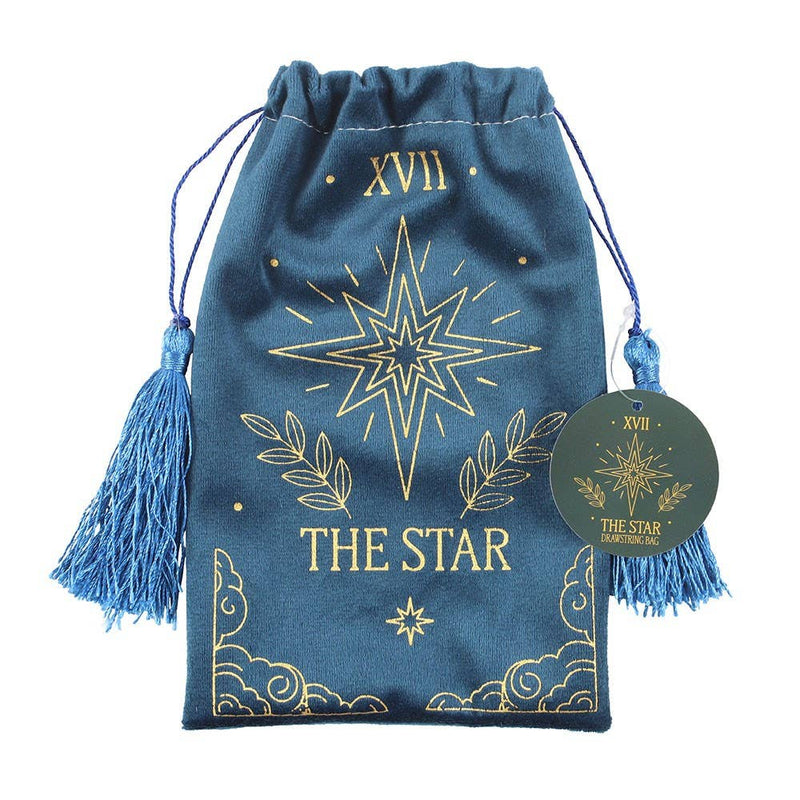 'The Star' Velvet Drawstring Tarot Bag - Dusty Rose Essentials