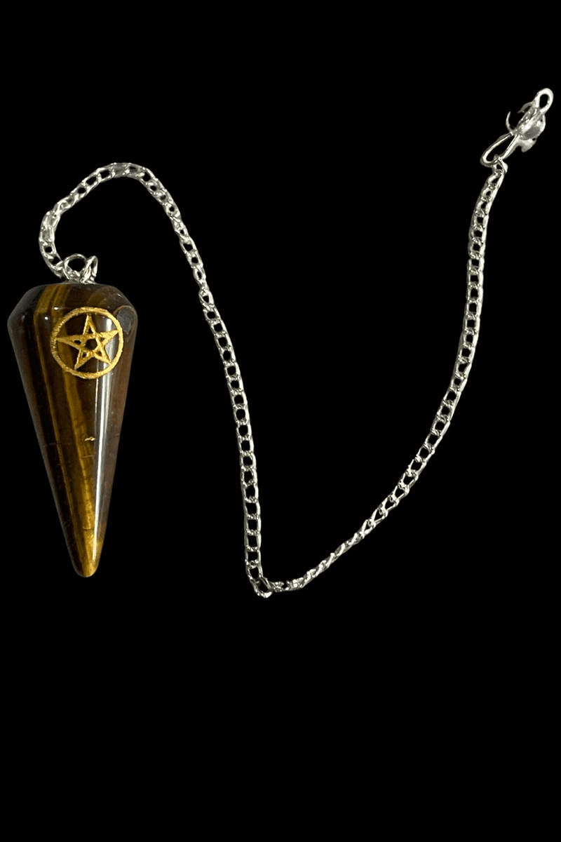 Tiger's Eye Pentacle Pendulum - Dusty Rose Essentials