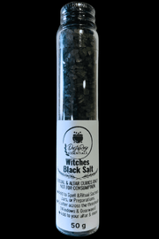 Traditionally Crafted Witches Black Salt 50g in Glass Jar - Dusty Rose Essentials