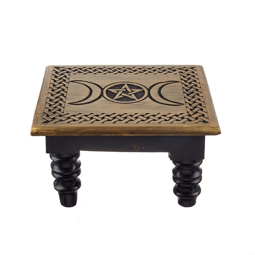 Tripe Moon / Pentacle Altar Table w/ Gold Top - Dusty Rose Essentials