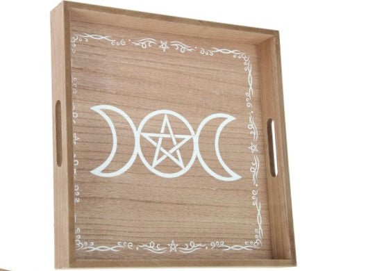 TRIPLE MOON AND PENTACLE TRAY - Dusty Rose Essentials