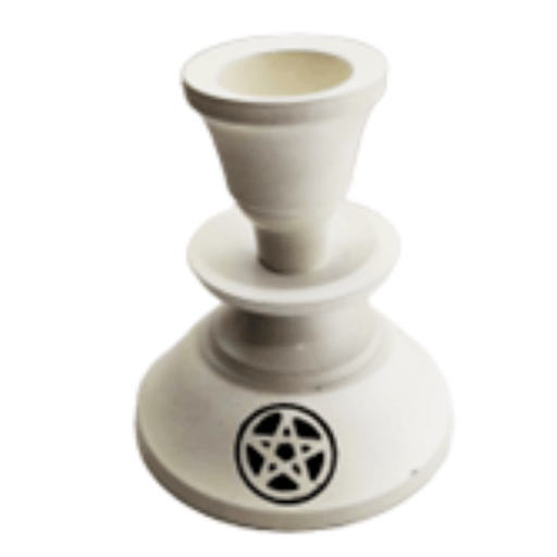 White Pentacle Metal Candle Holder - Dusty Rose Essentials