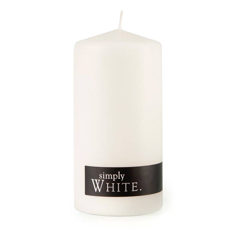White Pillar Candle Standard - Dusty Rose Essentials