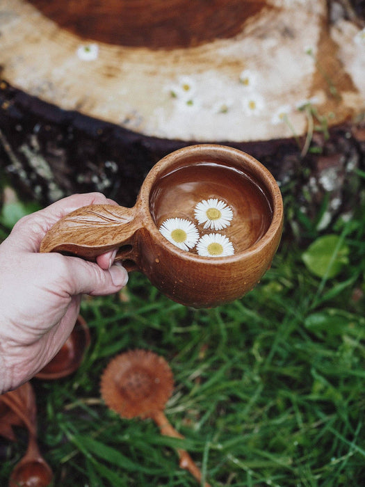 Wooden Leaf Cup - Dusty Rose Essentials