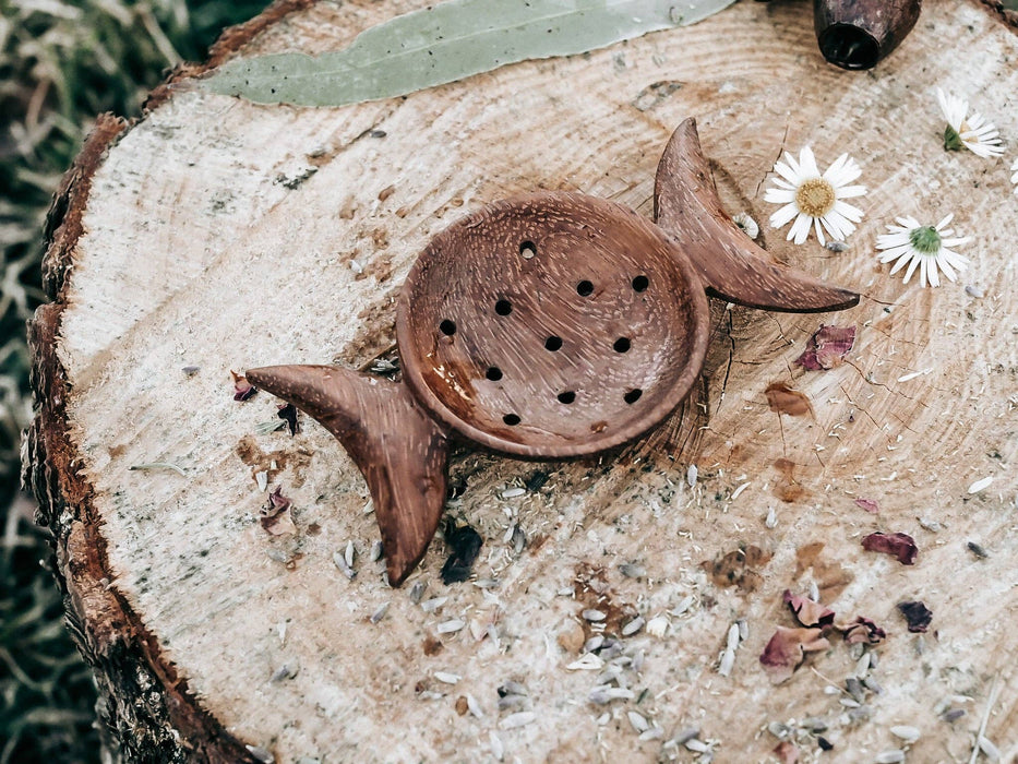 Wooden Triple Moon Strainer - Dusty Rose Essentials