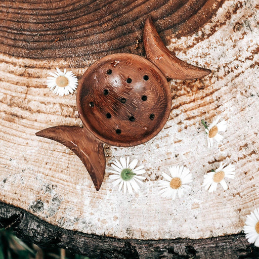 Wooden Triple Moon Strainer - Dusty Rose Essentials