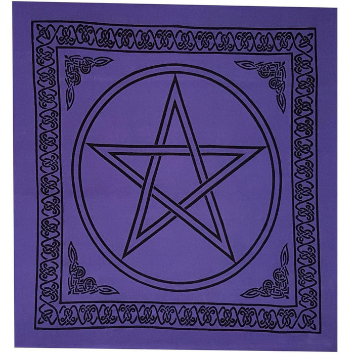 Altar Cloth : Pentacle Black & Purple - Dusty Rose Essentials