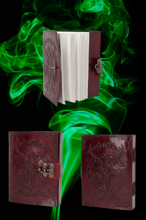 Baphomet Leather Journal - Dusty Rose Essentials