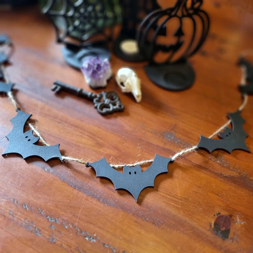 Black Bat Halloween Garland - Dusty Rose Essentials