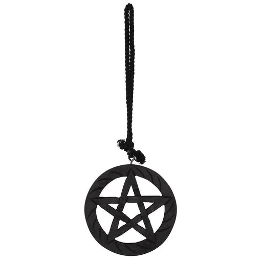Black Wooden Hanging Pentagram - Dusty Rose Essentials