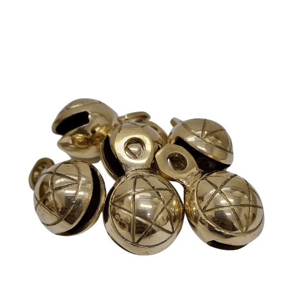 Brass Loose Ghungroo Bells- Pentacle Design - Dusty Rose Essentials