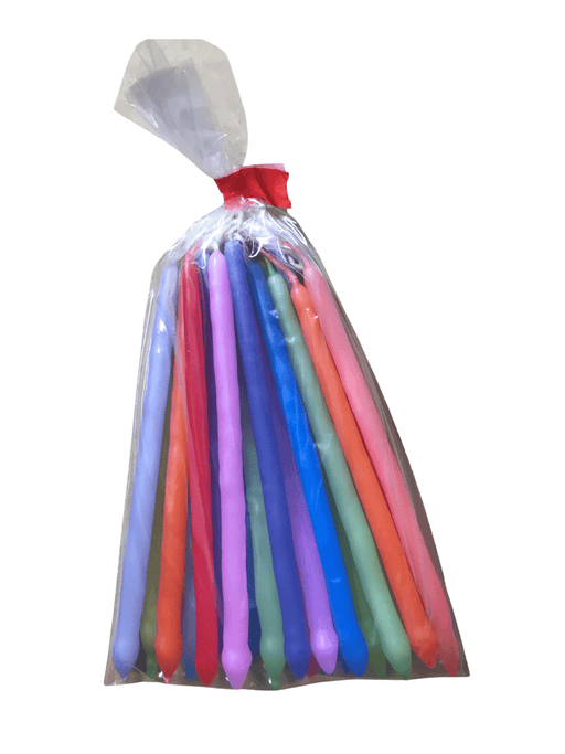 Bulk 20 Pack Multicolour Birthday Taper Spell Candles - Dusty Rose Essentials