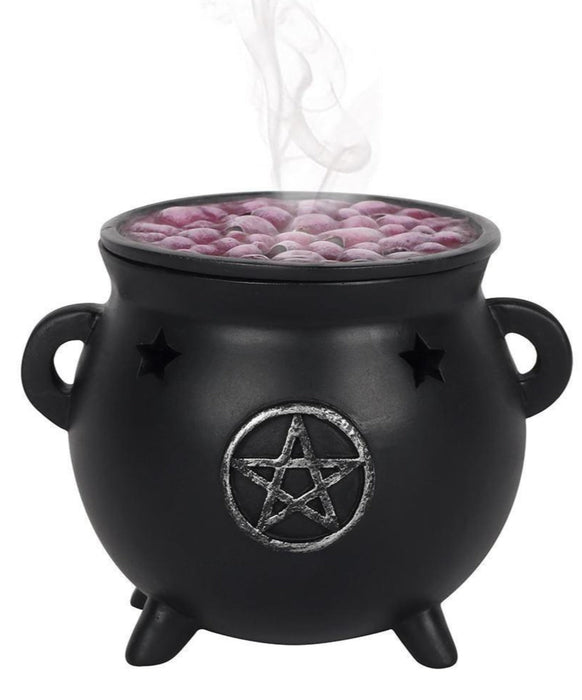 Cauldron Pentacle Incense Cone Burner - Dusty Rose Essentials