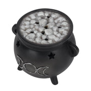 Cauldron Triple Moon Incense Cone Burner - Dusty Rose Essentials