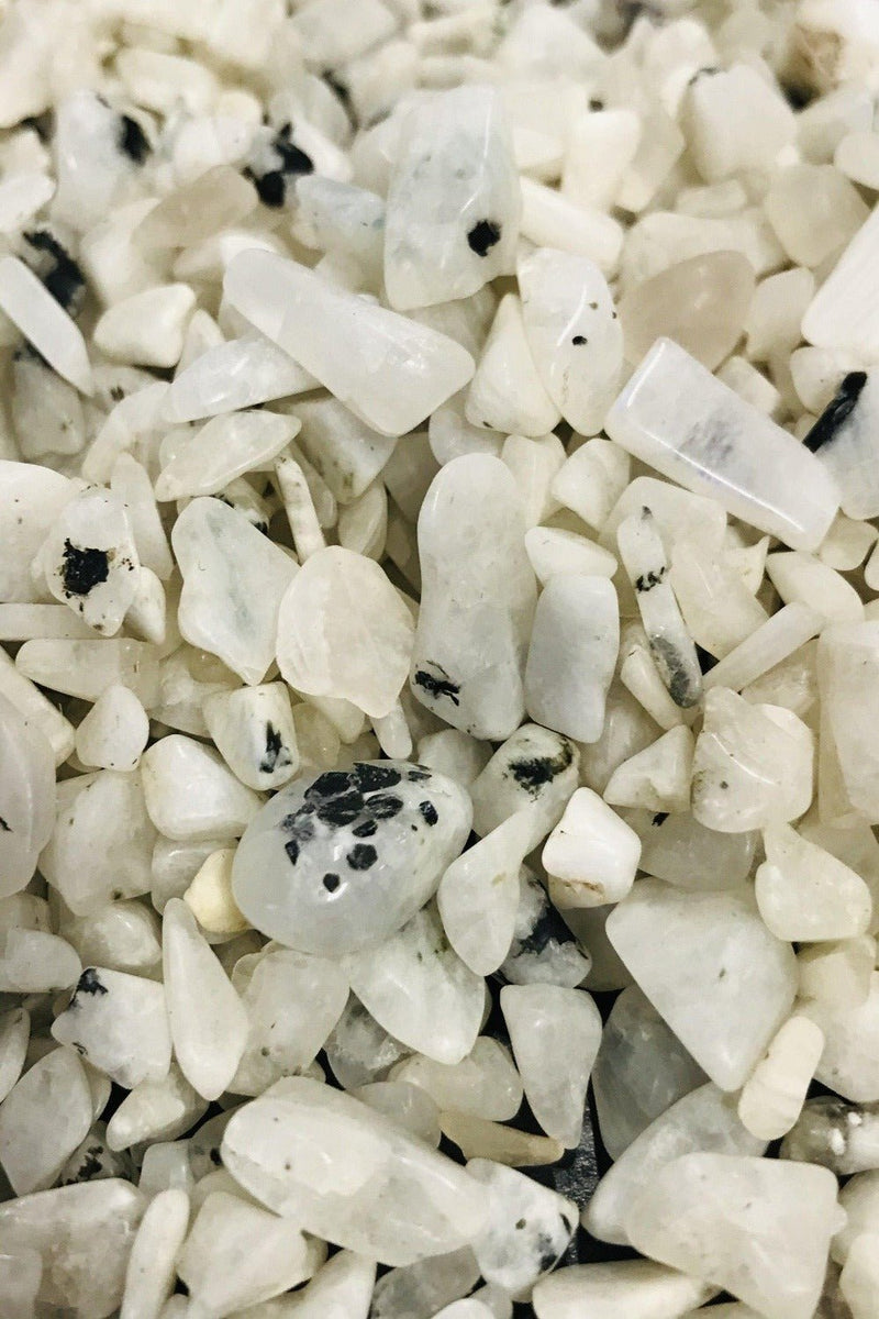 Crystal Chips :  Rainbow Moonstone 250 grams - Dusty Rose Essentials