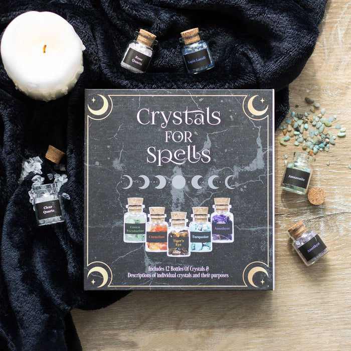 Crystals for Spells Crystal Chip 12 Bottle Gift Set - Dusty Rose Essentials