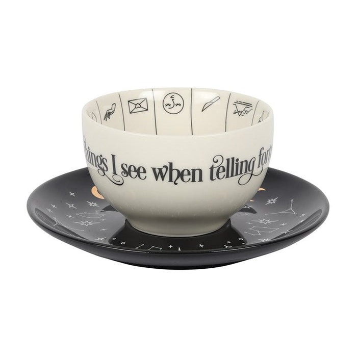 Fortune Telling Ceramic Teacup - Dusty Rose Essentials Witchcraft supplies