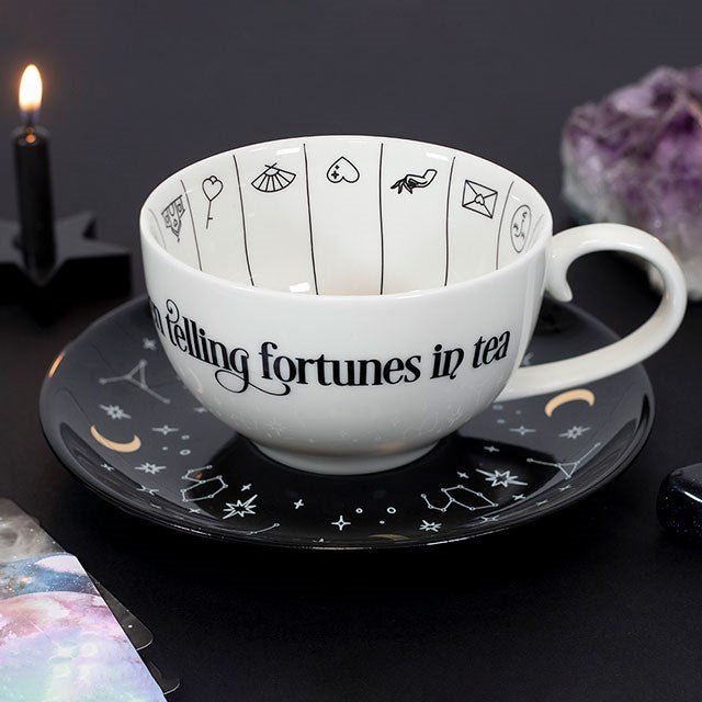 Fortune Telling Ceramic Teacup - Dusty Rose Essentials Witchcraft supplies