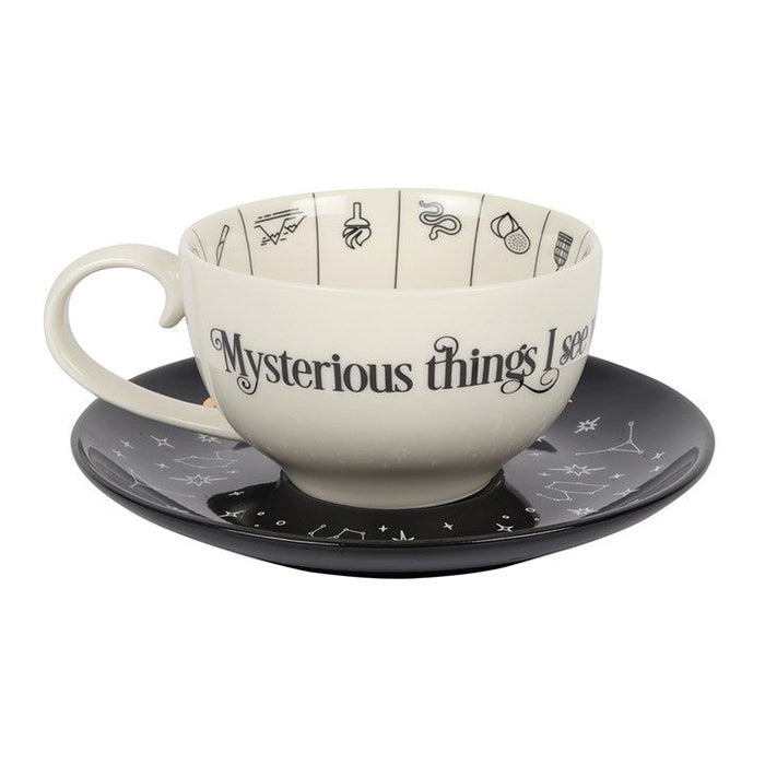 Fortune Telling Ceramic Teacup - Dusty Rose Essentials Witchcraft supplies