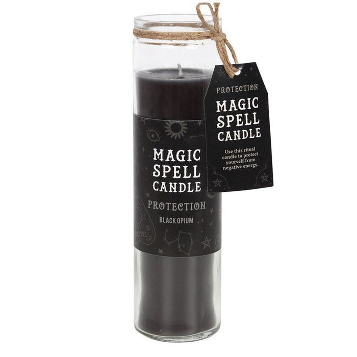 Magic Spell Candle Black ~ Opium ~ Protection - Dusty Rose Essentials