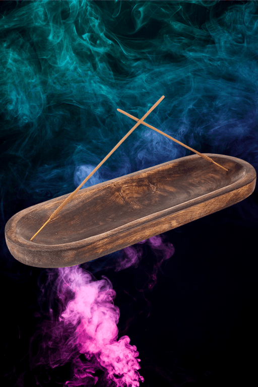 Mango Wood Incense Ash Catcher - Dusty Rose Essentials