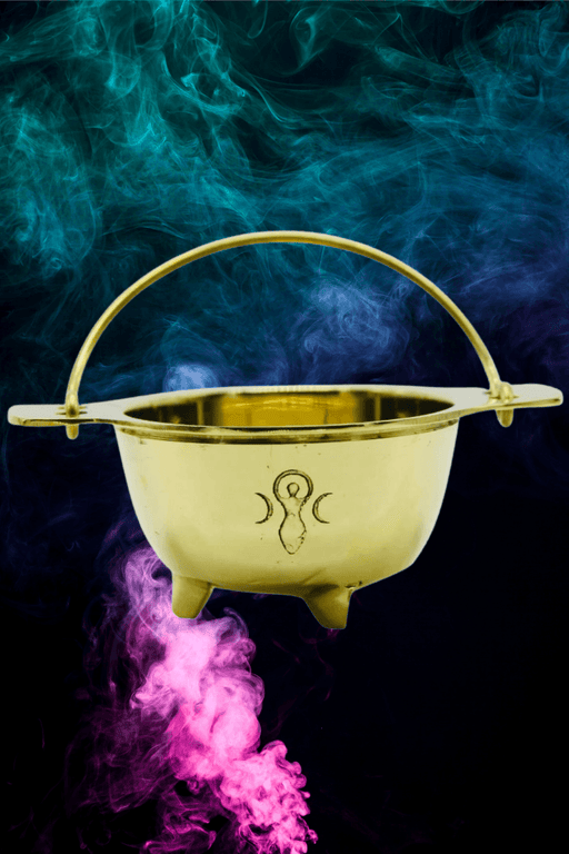 Mini Solid Brass Cauldron Goddess - Dusty Rose Essentials