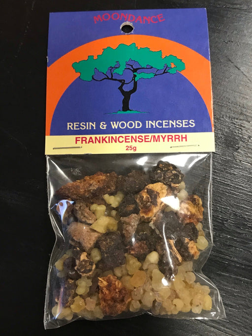 Moondance Resin & Wood Incense : Frankincense and Myrrh Granules 25g - Dusty Rose Essentials