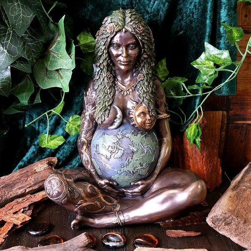 Mother Earth Art Statue 30 cm Bronze Style Finish - Dusty Rose Essentials