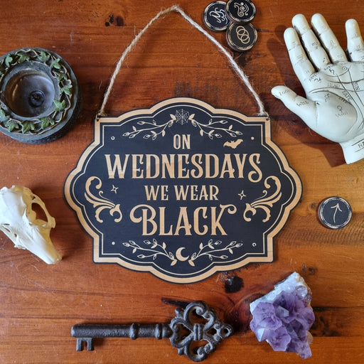 On Wednesdays We Wear Black Sign - Dusty Rose Essentials