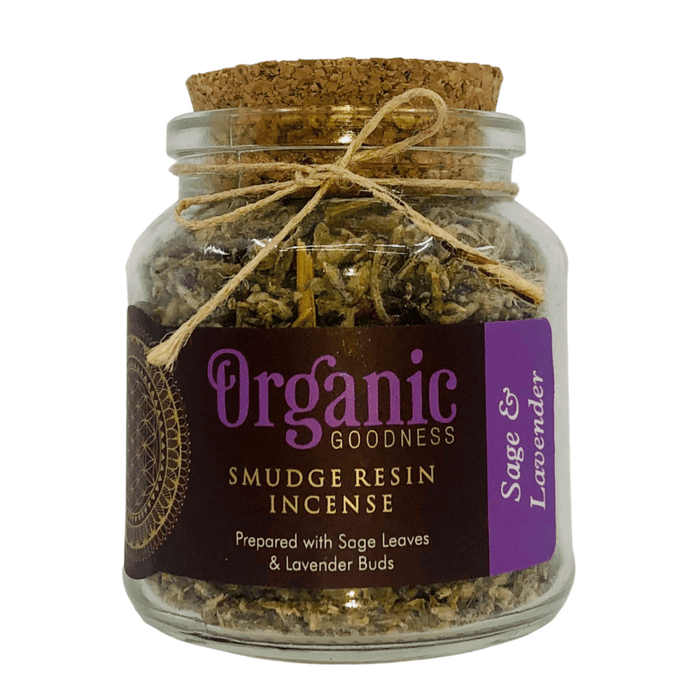 Organic Goodness Smudge Resin Incense ~ Sage Lavender 25 g - Dusty Rose Essentials