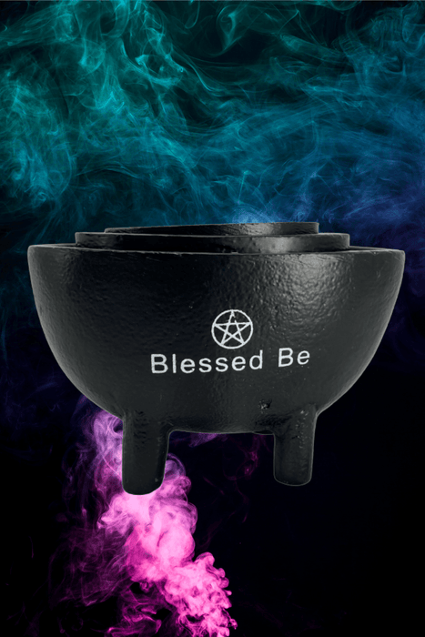 Oval Cauldron 3 piece set ~ Pentacle Blessed Be - Dusty Rose Essentials