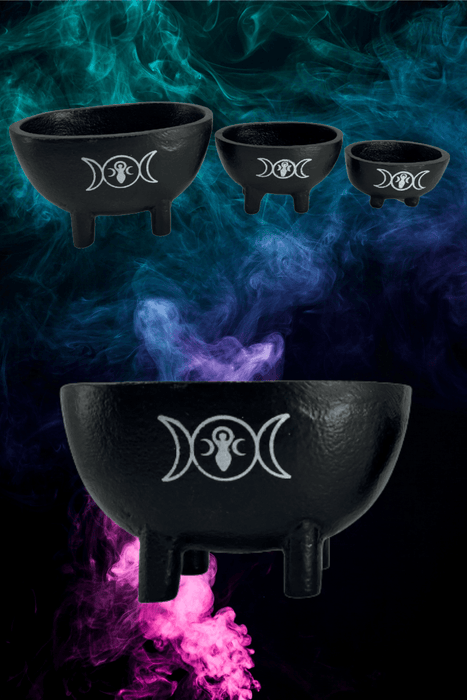 Oval Cauldron 3 piece set ~ Triple Moon & Goddess - Dusty Rose Essentials