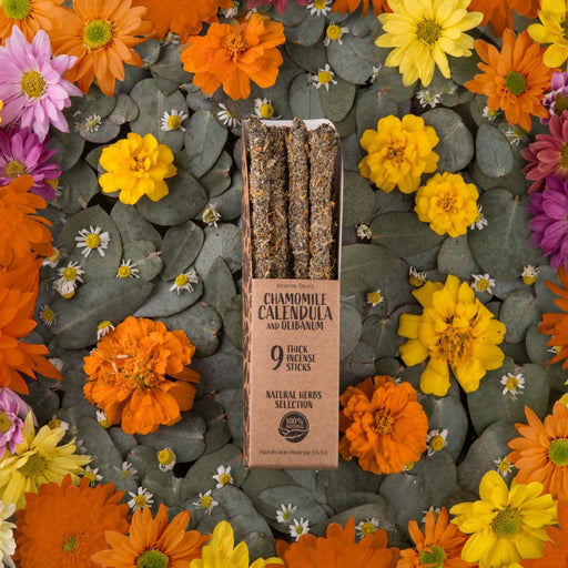 Sagrada Madre Natural Herbs & Flowers Incense- Calendula, Chamomile, Olibanum - Dusty Rose Essentials