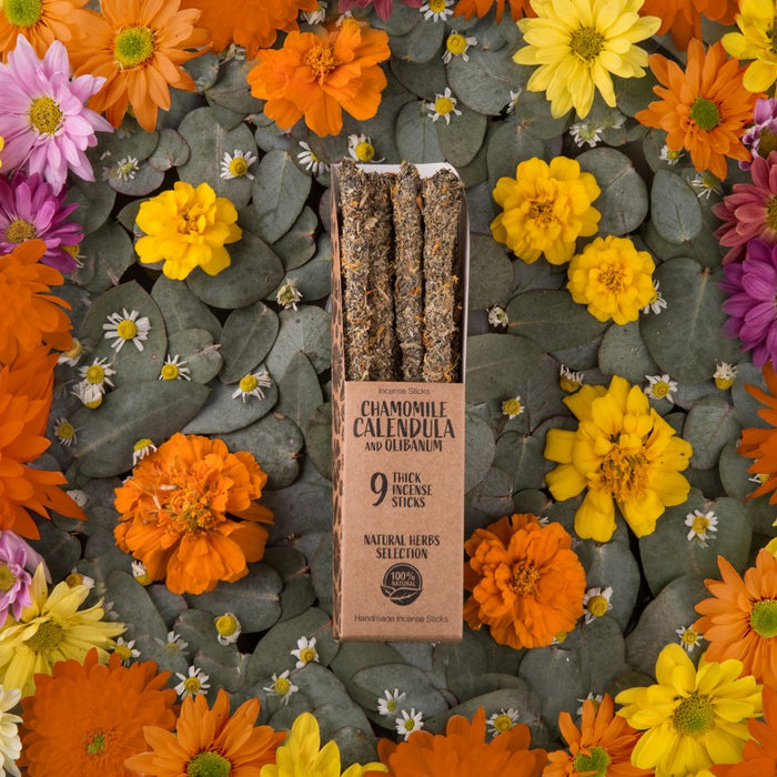 Sagrada Madre Natural Herbs & Flowers Incense- Calendula, Chamomile, Olibanum - Dusty Rose Essentials