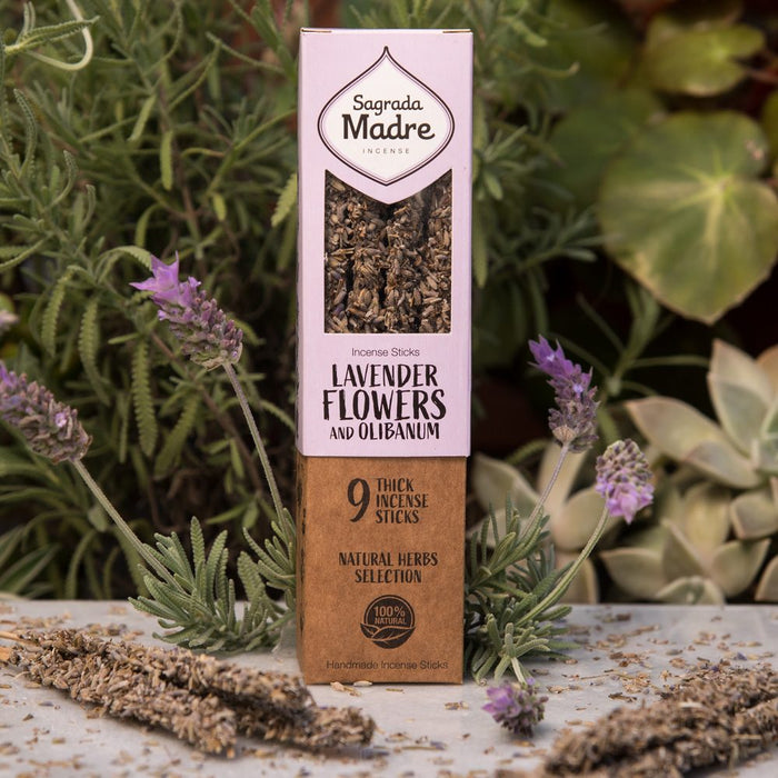 Sagrada Madre Natural Herbs & Flowers Incense- Lavender Flowers and Olibanum - Dusty Rose Essentials