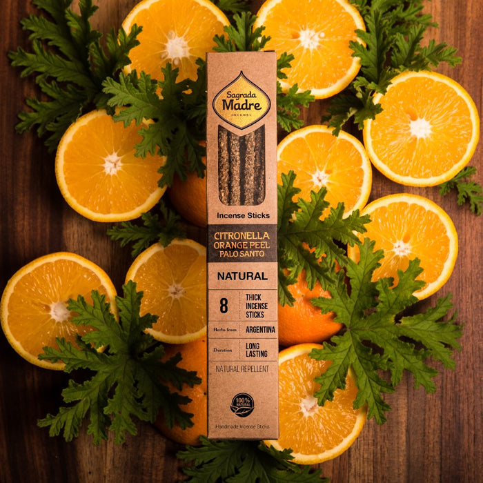 Sagrada Madre Natural Incense- Citronella, Orange Peel, Palo Santo - Dusty Rose Essentials