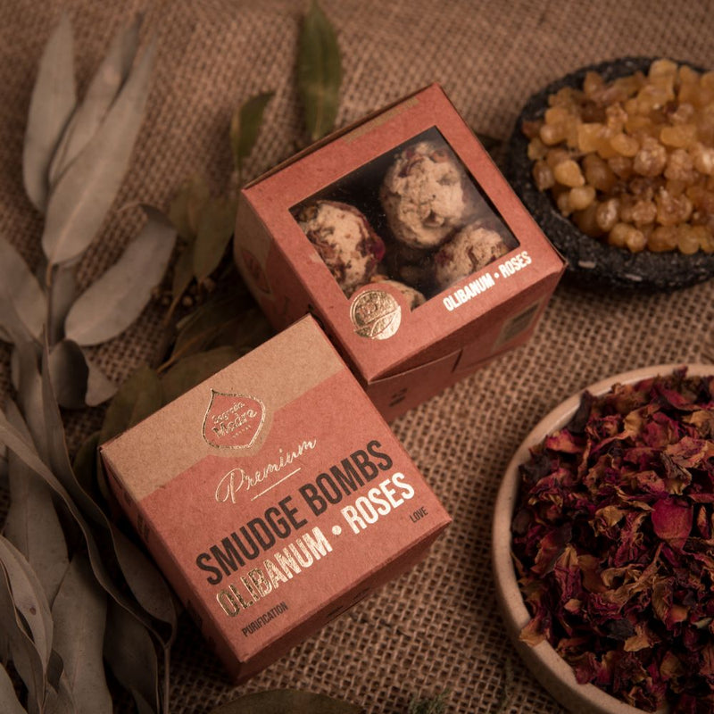 Sagrada Madre Premium Smudge Bomb ~ Olibanum & Roses - Dusty Rose Essentials