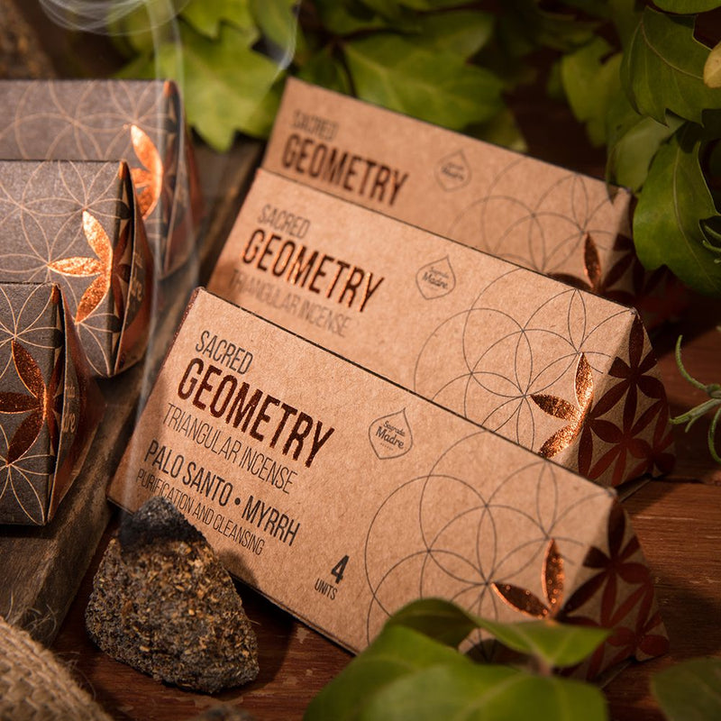 Sagrada Madre Sacred Geometry Triangular Incense~ Palo Santo & Myrrh Purification & Cleansing - Dusty Rose Essentials