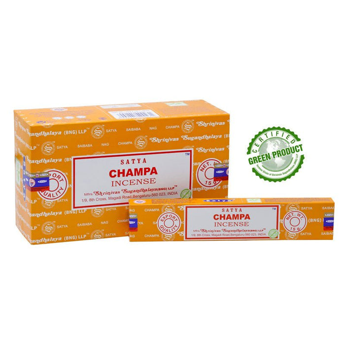 Satya Champa Incense Sticks Individual & Bulk Pack Options - Dusty Rose Essentials