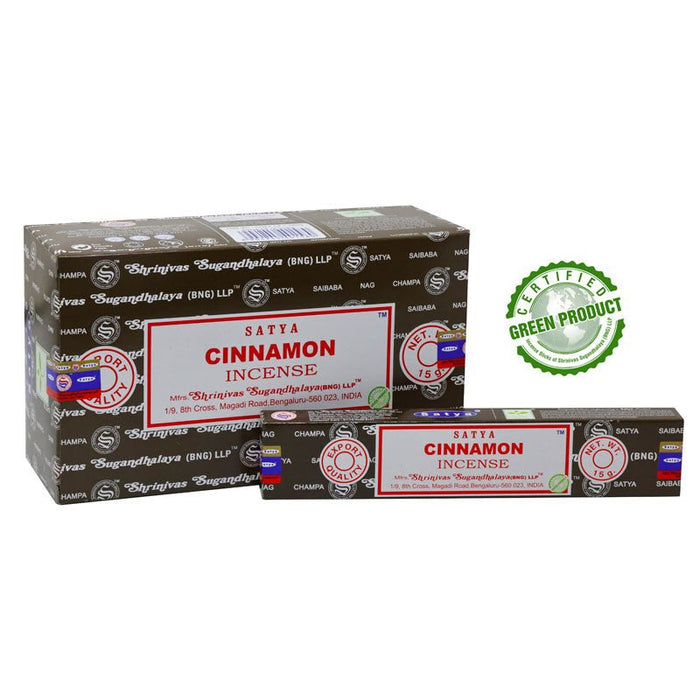 Satya Cinnamon Incense Sticks Individual & Bulk Pack Options - Dusty Rose Essentials