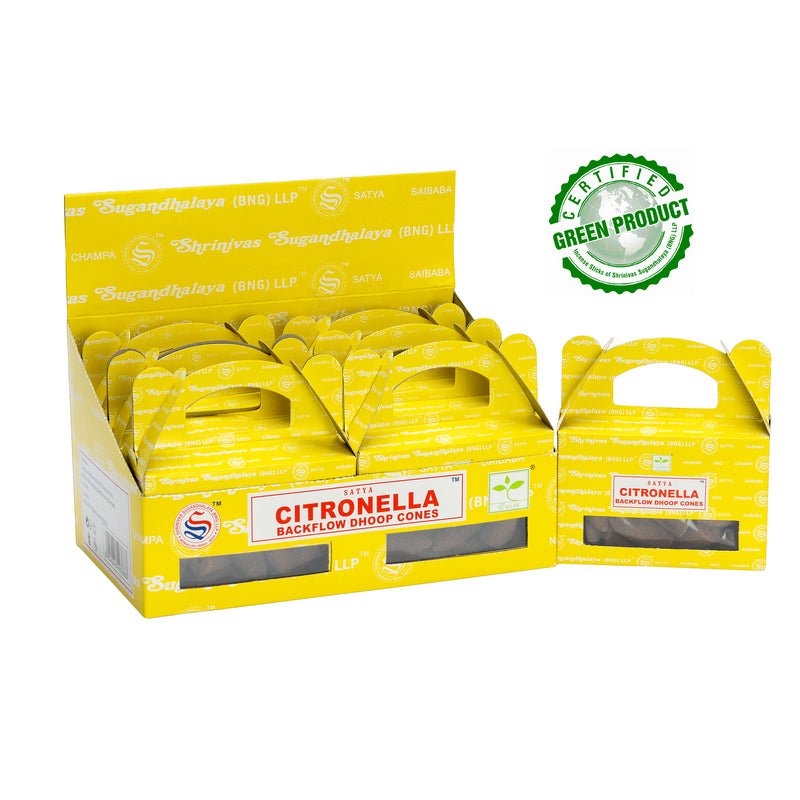 Satya Citronella Backflow Dhoop Incense Cones - Dusty Rose Essentials