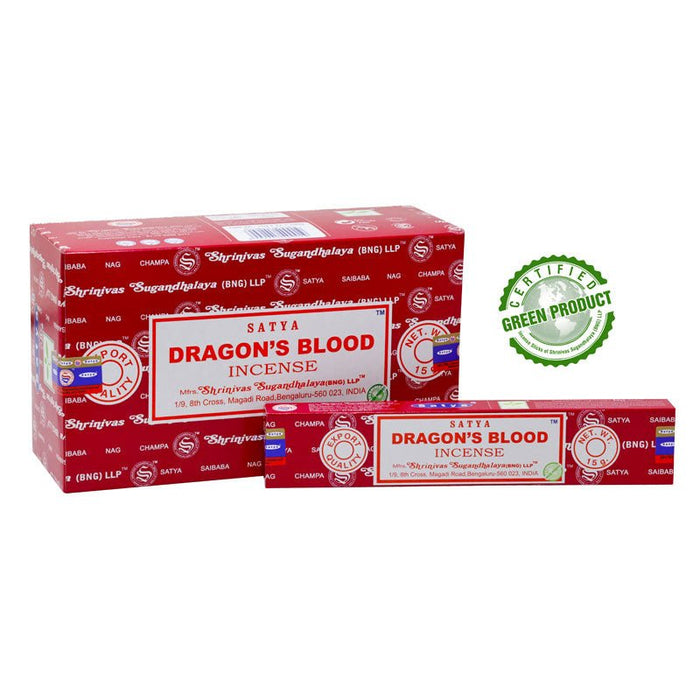 Satya Dragon's Blood Incense Sticks Individual & Bulk Pack Options - Dusty Rose Essentials