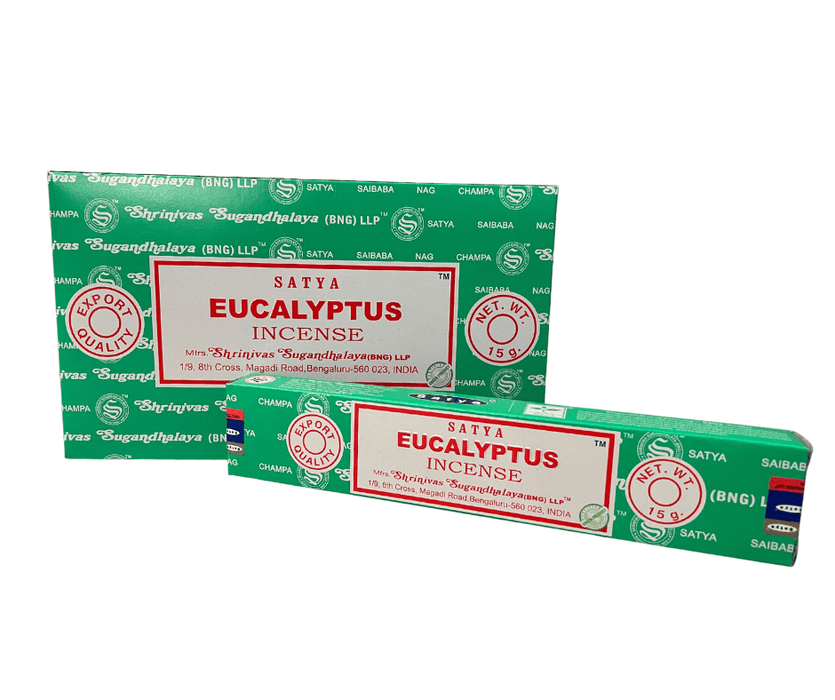 Satya Eucalyptus Incense Sticks Individual & Bulk Pack Options - Dusty Rose Essentials