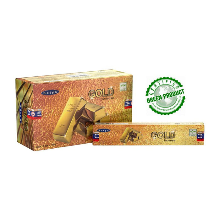 Satya Gold Incense Sticks Individual & Bulk Pack Options - Dusty Rose Essentials