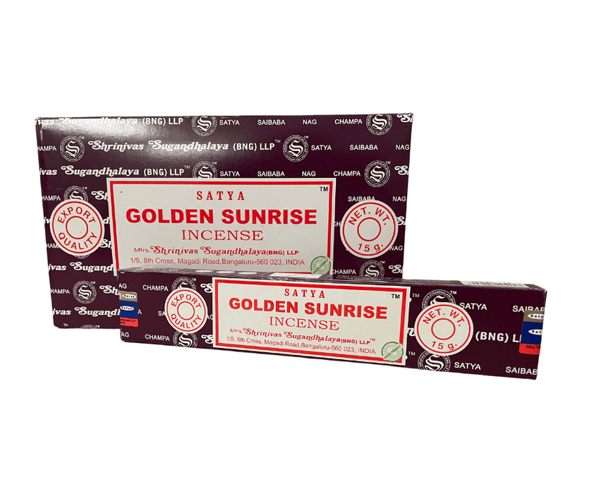 Satya Golden Sunrise Incense Sticks Individual & Bulk Pack Options - Dusty Rose Essentials