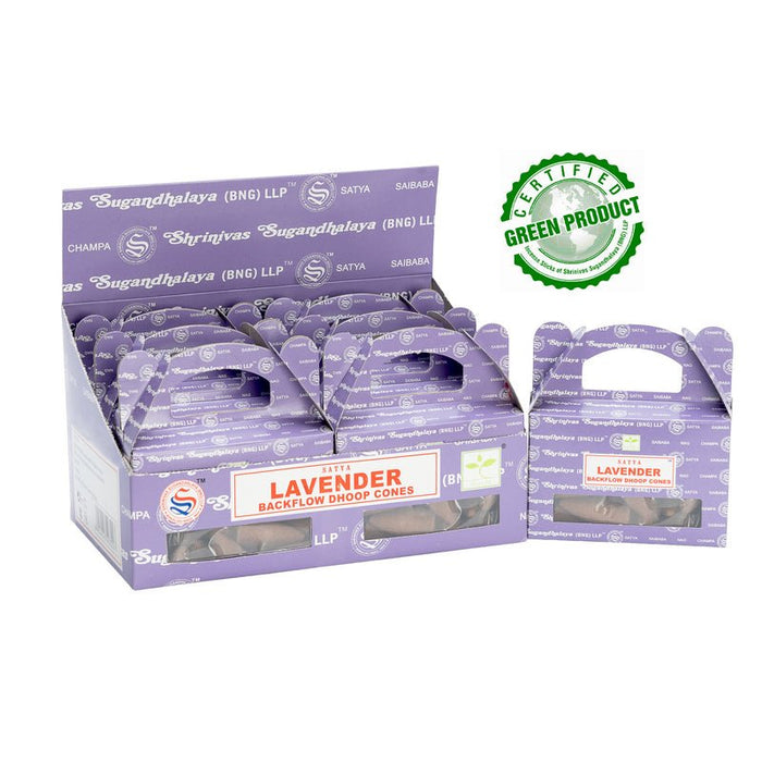 Satya Lavender Backflow Dhoop Incense Cones - Dusty Rose Essentials