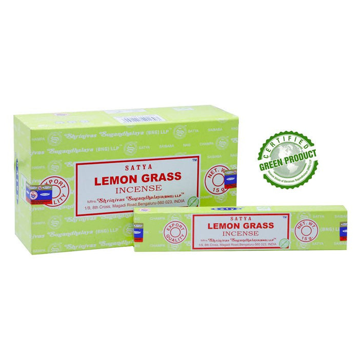 Satya Lemongrass Incense Sticks Individual & Bulk Pack Options - Dusty Rose Essentials